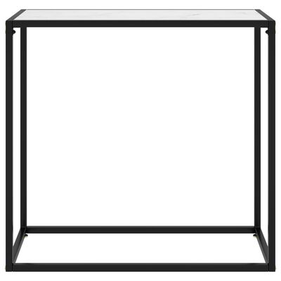 vidaXL Stolik konsolowy, biały, 80x35x75 cm, szkło hartowane