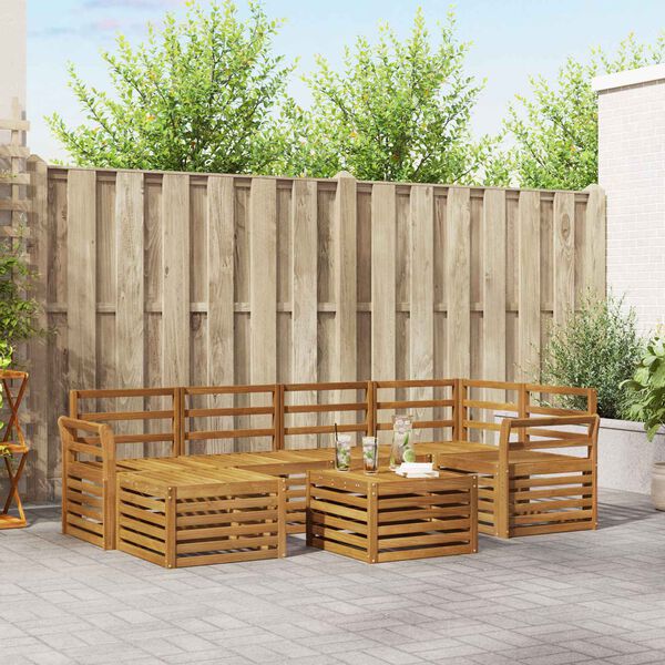 vidaXL Zestawy sof Naturalny Lite Drewno Akacji