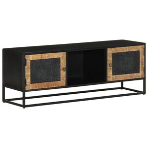 vidaXL Szafka pod TV, 110x30x40 cm, lite drewno mango i żelazo