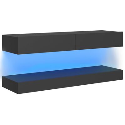 vidaXL Szafka pod TV z oświetleniem LED, szara, 120x35 cm