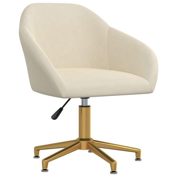 vidaXL Obrotowe krzesła stołowe, 2 szt., kremowe, obite aksamitem