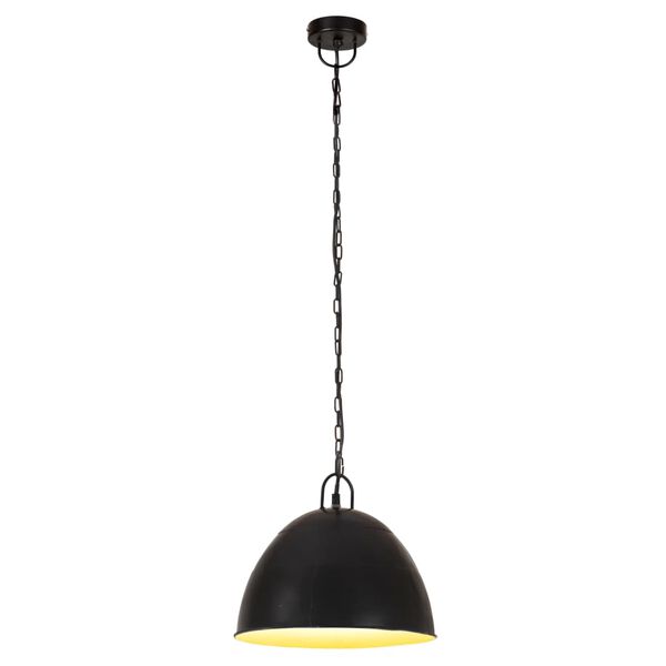 vidaXL Industrialna lampa wisząca, 25 W, czarna, okrągła, 31 cm, E27