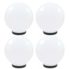 vidaXL Lampy ogrodowe LED, 4 szt., kuliste, 25 cm, PMMA
