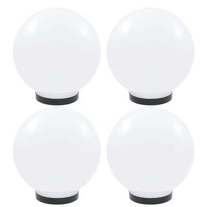vidaXL Lampy ogrodowe LED, 4 szt., kuliste, 25 cm, PMMA