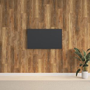vidaXL Panele ścienne, drewnopodobne, brązowe, PVC, 2,06 m&sup2;