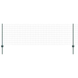 vidaXL Ogrodzenie Euro z słupkiem 10 x 0,8 m Stal pokryta PVC zielony