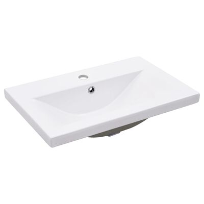 vidaXL Stelaż łazienkowy z wbudowaną umywalką, biały, żelazo