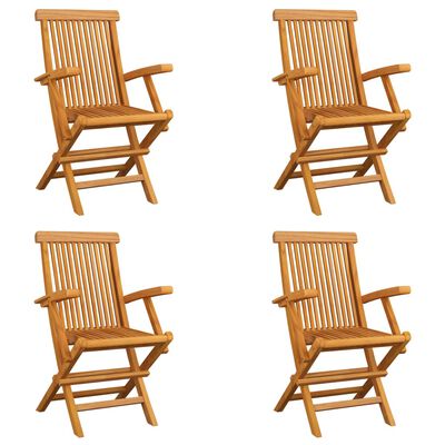 vidaXL Składane krzesła ogrodowe, 4 szt., lite drewno tekowe