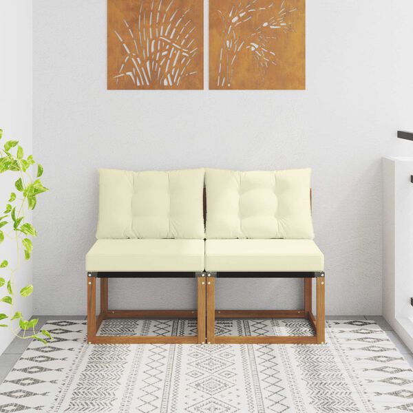 vidaXL 2 Sztuka Sofa środkowa na zewnątrz