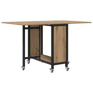 vidaXL Składany st&oacute;ł jadalny z k&oacute;łkami 130 x 80 x 76,5 cm stal PB