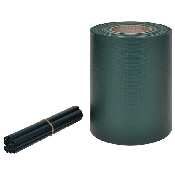 vidaXL Osłona na ogrodzenie ogrodowe, PVC, 70x0,19 m, zielona