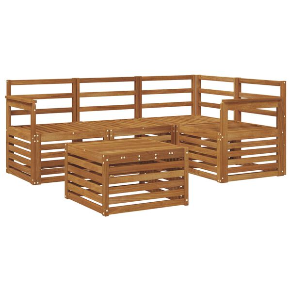 vidaXL Zestaw sof na zewnątrz 5 pcs Naturalny Lite Drewno Akacji