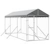 vidaXL Kojec dla psa, z dachem, srebrny, 2x6x2,5 m, stal galwanizowana