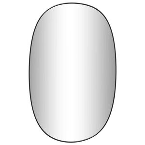 vidaXL Lustro ścienne, czarne, 80x50 cm