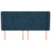 vidaXL Zagł&oacute;wek uszak, ciemnoniebieski, 183x23x118/128 cm, aksamit