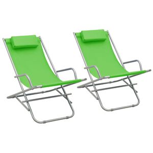 vidaXL Krzesła bujane, 2 szt., stal, zielone