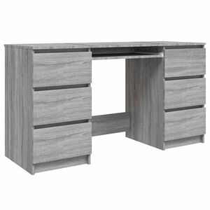 vidaXL Biurko, szary dąb sonoma, 140x50x77 cm, materiał drewnopochodny