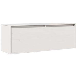 vidaXL Szafka ścienna, biała, 100x30x35 cm, lite drewno sosnowe