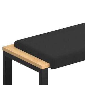 vidaXL Poduszka na ławkę Teksturowany Welur Czarny Głębokość 35 cm