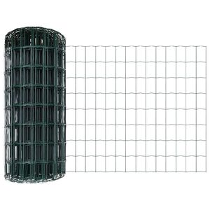 vidaXL Ogrodzenie Euro z słupkiem 10 x 0,4 m Stal pokryta PVC zielony