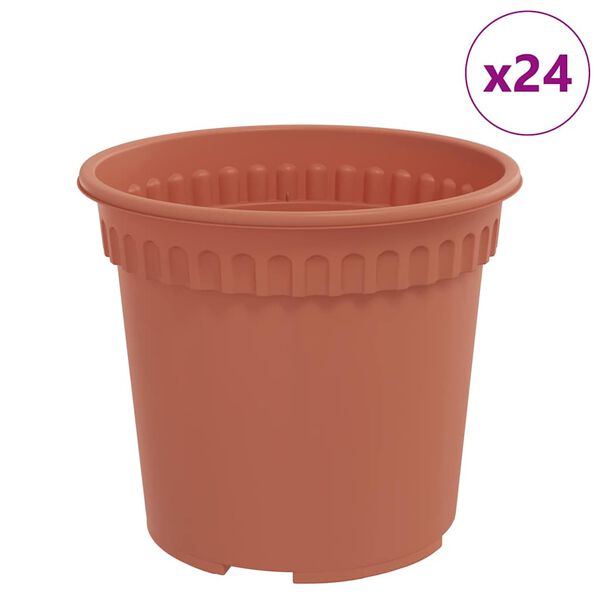 vidaXL Okrągła doniczka na kwiaty 24 pcs Czerwony ceglasty