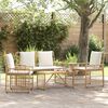 vidaXL Zestaw Mebli Ogrodowych 4 pcs Naturalny i Kremowy Biały