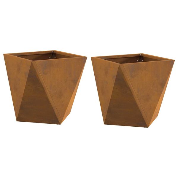 vidaXL Donica 2 pcs Rdzawy 30 x 30 x 30 cm
