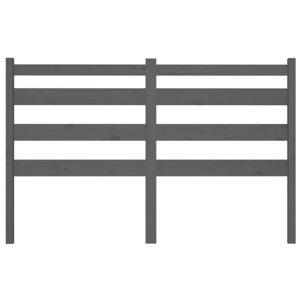 vidaXL Wezgłowie łóżka, szare, 166x4x100 cm, lite drewno sosnowe
