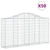 vidaXL Kosze gabionowe, 50 szt, 200x30x100/120cm, galwanizowane żelazo