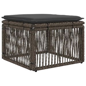 vidaXL Taboret Szary polirattan