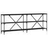 vidaXL Konsola Czarny Dąb 200 x 30 x 75 cm Materiał drewnopochodny