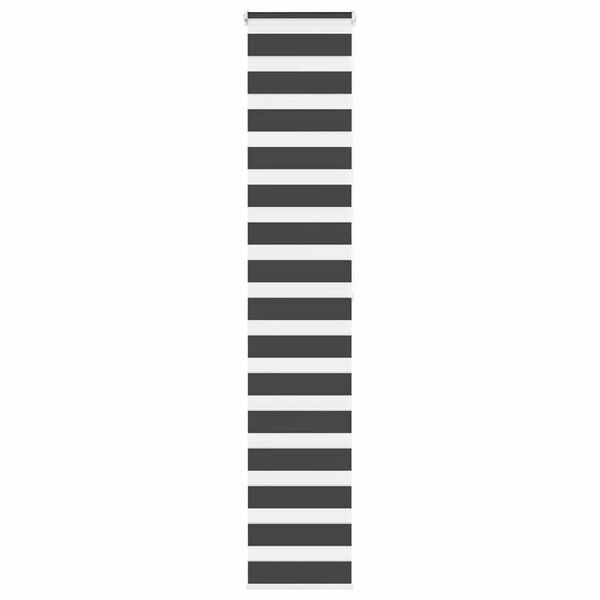vidaXL Roleta zebra, czarna, szerokość tkaniny 45,9 cm, poliester