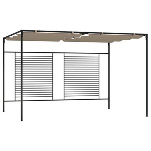 vidaXL Altana ogrodowa ze zwijanym dachem, 3x4x2,3 m, taupe, 180 g/m&sup2;