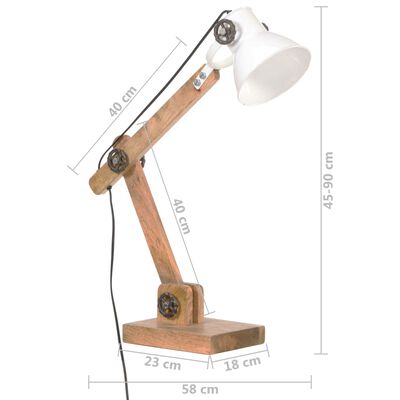 vidaXL Industrialna lampa stołowa, biała, okrągła, 58x18x90 cm, E27