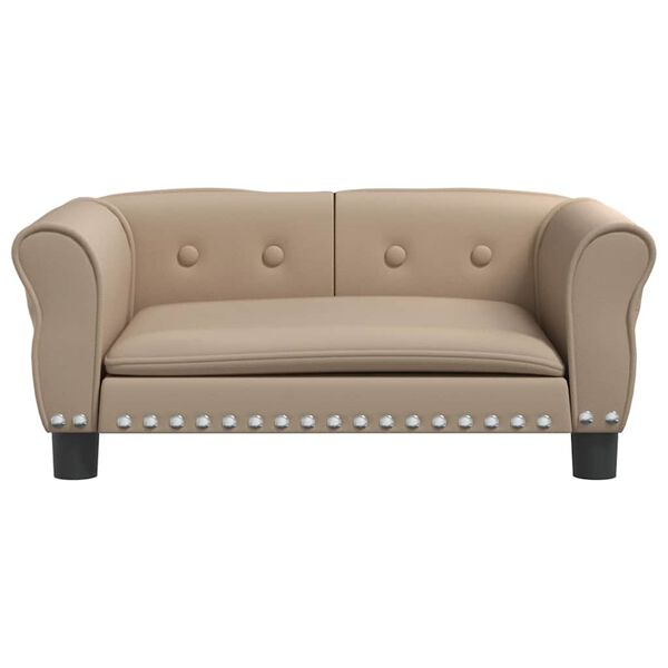 vidaXL Legowisko dla psa, cappuccino, 70x45x30 cm, sztuczna skóra