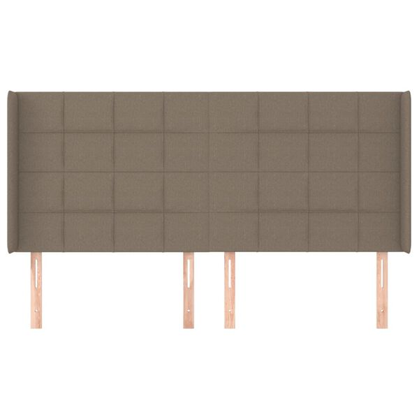 vidaXL Zagł&oacute;wek uszak, taupe, 183x16x118/128 cm, tkanina