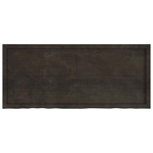 vidaXL Blat do łazienki, ciemnobrązowy, 140x60x(2-6) cm, lite drewno