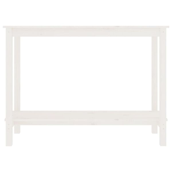 vidaXL Stolik konsolowy, biały, 110x40x80 cm, lite drewno sosnowe