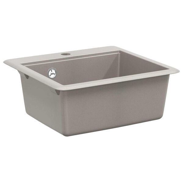 vidaXL Zlew Szary 470 x 440 mm Granit