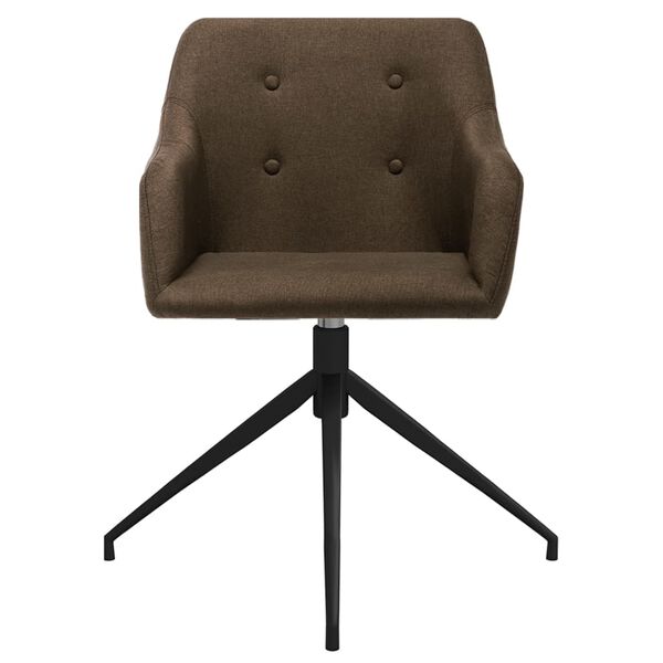 vidaXL Obrotowe krzesła stołowe, 2 szt., ciemnobrązowe, obite tkaniną