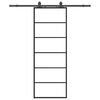 vidaXL Drzwi przesuwne z zestawem okuć czarne 76x205 cm ESG szkło