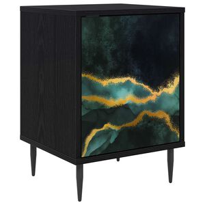 vidaXL Szafka Nocna WIJHE Czarny dąb 36 x 33 x 51 cm