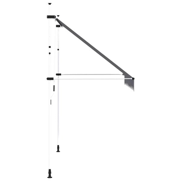 vidaXL Markiza zwijana ręcznie, 250 cm, niebiesko-białe pasy