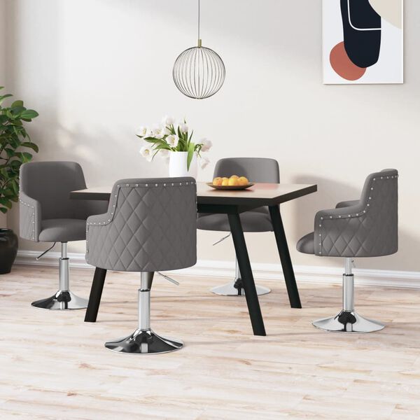 vidaXL Krzesła stołowe, 4 szt., ciemnoszare, obite tkaniną