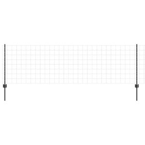 vidaXL Ogrodzenie Euro z słupkiem 10 x 0,8 m Stal pokryta PVC Szary