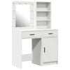vidaXL Zestaw toaletowy z LED 2 pcs Biały Materiał drewnopochodny