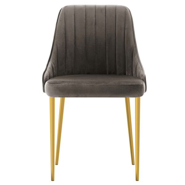 vidaXL Krzesła stołowe, 4 szt., ciemnoszare, obite aksamitem