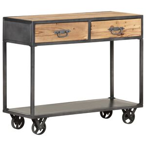 vidaXL Stolik konsolowy, 90x35x74 cm, lite drewno odzyskane