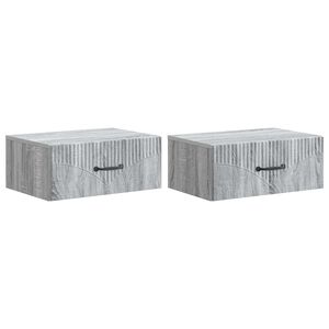 vidaXL Wisząca Szafka Nocna 2 szt. Szary Sonoma 49 x 34,5 x 20 cm