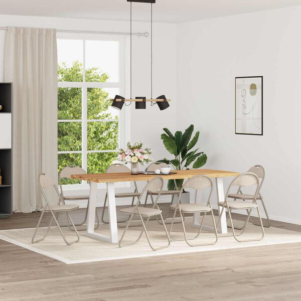 vidaXL Krzesło składane 8 pcs piaskowy 48 x 43,5 x 81 cm